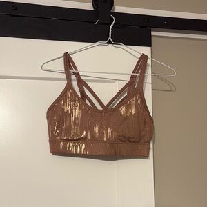 Pink and Rose Gold Sports Bra